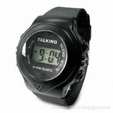 Shenzhen 2014 Hot Sale Talking Wrist Watch, Alarm On/Off Function and 10.6kg Gross Weight